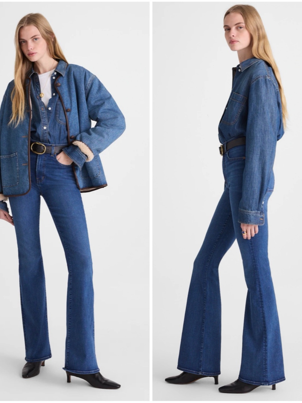 Madewell The Stretch Flare Jean Carville Wash Blue Super Stretch Size 29 NWT